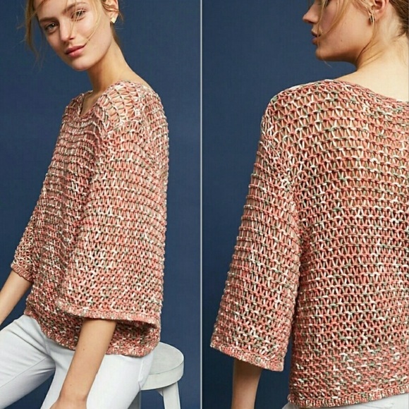 MOTH Anthropologie Pink Knit Sweater Small EUC - Picture 1 of 7